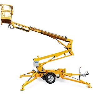 20M ft Towable Boom Spider Lift Trailer Cherry Picker pohon pemangkasan Lift untuk fasilitas Maintemance