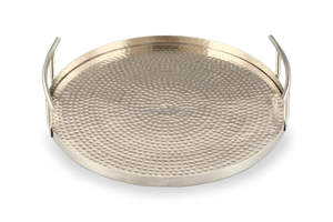 Bandeja de servicio 'Meena' ovalada Beige de Metal de hierro moderno, esmaltada de alta calidad para decoración del hogar sala de estar, bandejas decorativas de Arte de boda - Product Image 4