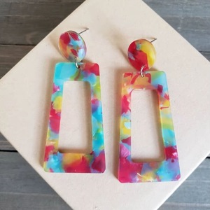 Resin Embroidery <b>Earrings</b> Handmade Stainless Steel Fashion Jewelry for Women Girls Classic Wedding Look High Quality - Product Image 2