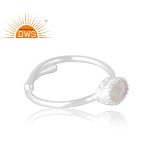 Vente chaude 925 Sterling Silver Natural Rainbow Moon Gemstone Ring Bijoux personnalisés pour les femmes Cadeau pour elle - Product Image 4