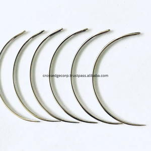 Aiguilles personnalisées veste différentes tailles en acier inoxydable tissage aiguilles outils à tricoter fil incurvé pour la couture à la main en cuir - Product Image 5