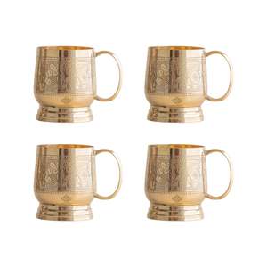 Taza Vintage de 200 ml de Latón Puro con Relieve y Asa para Bodas - Product Image 5