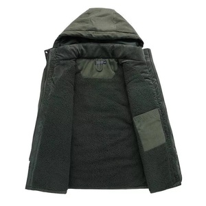 Chaqueta de Invierno para Hombre, Cálida, con Capucha de Forro Polar, Informal, para Exteriores, con Cuello Alto, Impermeable, Transpirable, de Secado Rápido, Rellena de Algodón - Product Image 3