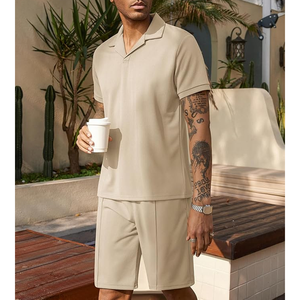 Conjunto de chándales de dos piezas informales para hombre, chándal atlético, conjuntos de trajes para correr, trajes de manga corta, último estilo a la venta - Product Image 2