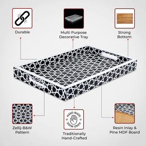 Bandeja decorativa para servir de resina hecha a mano Venta caliente Nuevo diseño para uso doméstico Tamaño personalizado para regalos ocasionales a precio al por mayor - Product Image 2