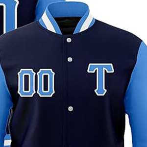 OEM personalizado de color sólido de manga larga chaqueta de béisbol Varsity para las mujeres última llegada al por mayor llanura chaquetas Varsity en blanco - Product Image 2