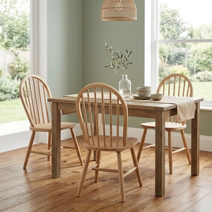 Solid Teak Wood Windsor <b>Living</b> <b>Room</b> <b>Chair</b> Handcrafted Spindle Backrest Accent <b>Chair</b> Natural Wooden Side Seating Furniture item - Product Image 2