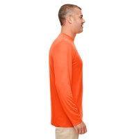 100% Polyester Orange Offre Spéciale Anti-UV Pêche Polyester T-shirt Personnalisé Hommes À Manches Longues Chemise Légère