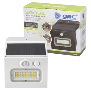 Lampada Solare da Parete LED Dimmerabile Egoda Bianca con Sensore 3W CCT 3000K / 4000K / 6500K (GSC 200210027) - Product Image 2