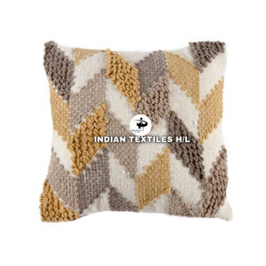 Funda de cojín bohemio de lana de lujo, sofá para sala de estar, decoración del hogar, personalizada con flecos, almohada bohemia de TEXTILES INDIOS H/L - Product Image 2