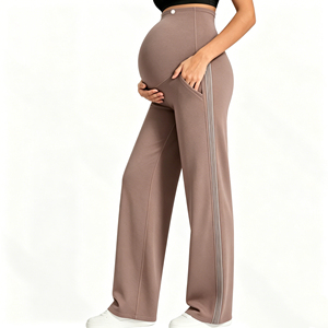 <span class=keywords><strong>Pantalon</strong></span> de maternité à jambes larges avec poches, <span class=keywords><strong>pantalon</strong></span> de yoga de <span class=keywords><strong>grossesse</strong></span> en coton taille haute, <span class=keywords><strong>pantalon</strong></span> de maternité décontracté extensible grande taille - Product Image 4