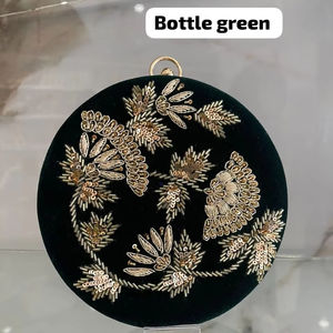 Luxueux sac à main de soirée brodé à la main perle décoration pochette de forme élégante pour les fêtes de mariage fermeture à bouton Durable - Product Image 2