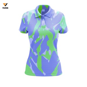 เสื้อโปโลผู้หญิงผ้าคอตตอน100% พิมพ์ซับลิเมชันสไตล์ใหม่เสื้อโปโลระบายอากาศได้สำหรับใส่ลำลอง - Product Image 5