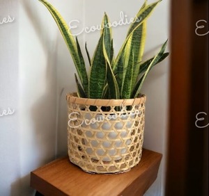 Vente en gros jardinière en rotin tissé à la main paniers pour pots de fleurs décoration de la maison paniers en osier pots pour plantes d'intérieur décoration de table - Product Image 6