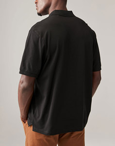Venta al por mayor de calidad de Exportación personalizada Última marca Negro Regular Fit manga corta Piqué polos - Product Image 3