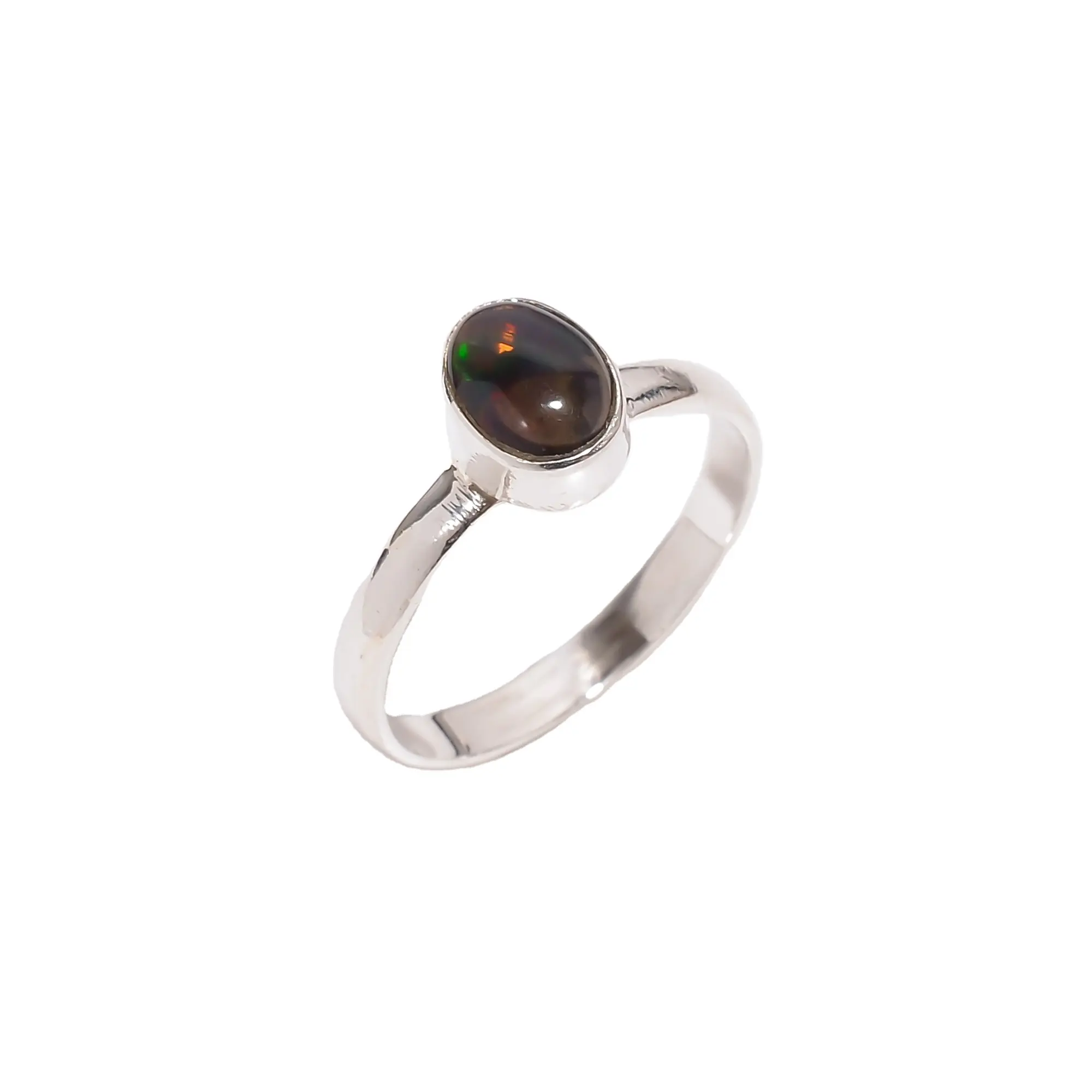 Black Ethiopian Opal ring 925 sterling silver custom jewelry for women bulk wholesale fine silver rings suppliers