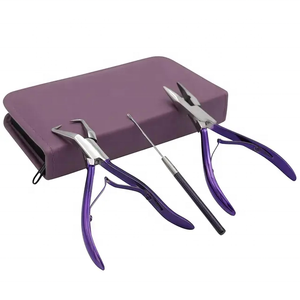Kit de alicates para extensiones de cabello Kit de herramientas para aplicaciones de cabello de coloración plateada Kit de herramientas para extensiones de cabello con alicates de pulgadas y - Product Image 3