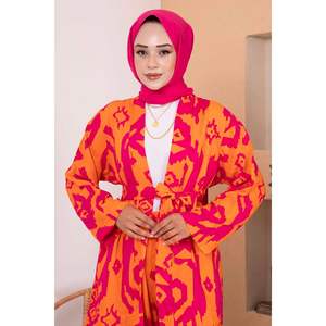 Cagla Ensemble 2 Pièces pour Femme Hijab en Viscose à Motifs Orange - Product Image 6