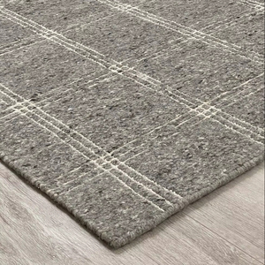 Tapis en coton fait à la main de luxe moderne couleur unie noué à la main taille personnalisée Logo chambre espace prière tapis ensemble zone filée à la main - Product Image 6