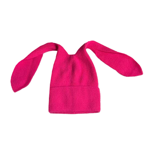 Longues oreilles de lapin suspendues laine doux chapeau automne hiver chaud tricoté chapeau dessin animé mignon bonnet chapeau jacquard bonnet - Product Image 4