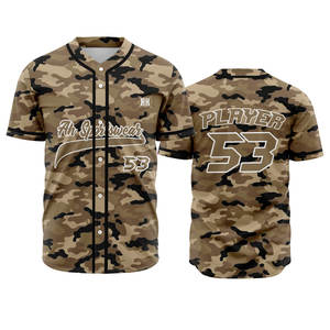Conjunto de ropa deportiva de béisbol con estampado de camuflaje personalizado, camisa con botones transpirable, pantalones, uniformes, proceso de sublimación de calidad increíble - Product Image 1