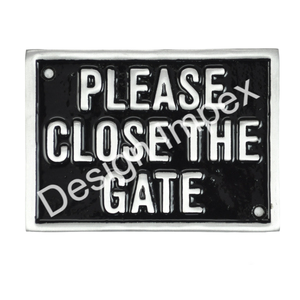 EN DIOS CONFIAMOS EN TODOS LOS DEMÁS PAGAR EN EFECTIVO Placa decorativa Forma cuadrada de hierro fundido Signo general Diseño de grabado a mano Placa de metal - Product Image 5