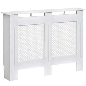 HOMCOM Couvercle de radiateur en MDF moderne pour la maison et le bureau, 111.5x82x19 cm, blanc - Product Image 1