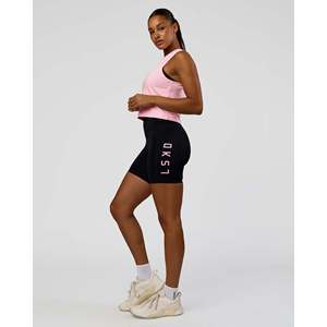 Shorts de Cintura Ultra Alta de 6 Pulgadas para Mujer con Bolsillos - Negro Marshmallow - Product Image 6