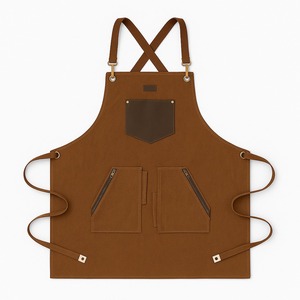 Tablier sans manches en toile de coton pur, résistant et réutilisable, avec logo personnalisé, pour la cuisine, le jardinage, la boulangerie, les cafés et le travail - Product Image 3