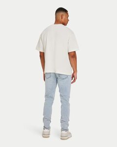 9. Jeans Slim pour Hommes Bleu Clair Soft Touch Denim Mid Waist Everyday Classic Clean Look Street Style Confortable Fit Jean - Product Image 5