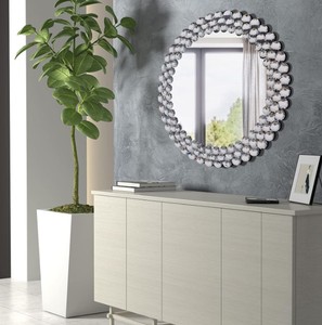 กระจกติดผนังทรงกลม2024กระจกสไตล์เวนิสขนาดใหญ่สำหรับตกแต่งบ้าน - Product Image 1