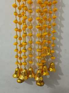 Pom Pom Cordes Torans Guirlande Lignes Fleur Jaune Artificielle Indien Mariage Diwali Décoration Tenture Murale Décors Cadeau - Product Image 3