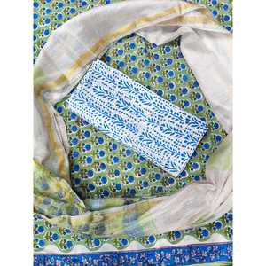 Salwar Kameez de Algodón Estampado a Mano con Dupatta Kota Doriya - Ropa Étnica de Diseño Moderno - Product Image 1
