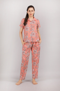 Camisa y pijama Traje de noche Vestido de noche Pijama y camisa Ropa de noche de manga corta Conjunto de algodón de alta calidad para mujer Personalización - Product Image 1