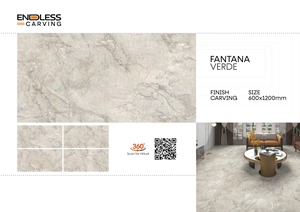 Azulejos de cerámica vitrificada de porcelana de 24x48 pulgadas, acabado tallado sin fin verde famoso, diseño español, azulejos de 600x1200mm para habitación - Product Image 3