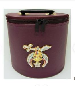 New Order of Eastern Star Fez Cap Case in <b>White</b> with Emblem High Quality Best Wholesale Masonic Cap Cases - Product Image 5