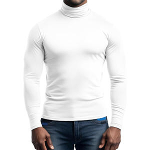 Chemise à manches longues à col montant pour hommes personnalisée pull en coton OEM ODM Sweat-shirt élégant à usage quotidien superposé - Product Image 1