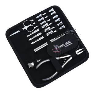 Hair Extension Tools Kit for Micro Bead Hair Installation Flat Crimping Plier Silicon Grip Pulling Loop <b>Hook</b> Scissors & <b>Clips</b> - Product Image 1