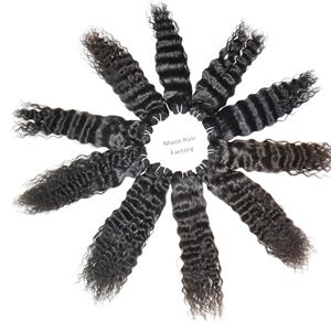 100% luxe temple indien faisceaux de cheveux humains Extensions bouclées cuticule aligné douceur sans produits chimiques Double dessiné plat trame cheveux - Product Image 1