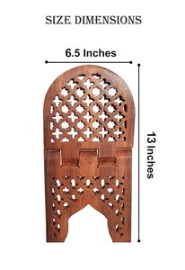 Porte-livre en bois religieux traditionnel Sculptures complexes Finition polie Style antique écologique pour salles de prière Temple - Product Image 3