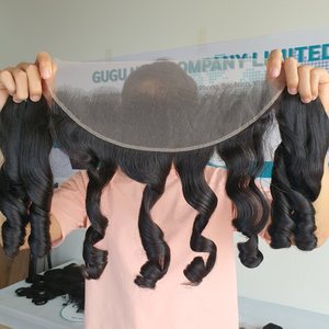 Prix de gros sur sans colle Full HD dentelle vague d'eau fermeture droite longues extensions de cheveux humains frontale élégant vague profonde perruques - Product Image 1