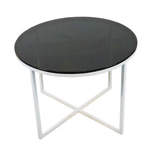 SFBT024 - Mesa de Sofá de Diseño Minimalista con Reposapiés Contemporáneo en Forma de Ch Thp y Vidrio Templado Negro - Product Image 4