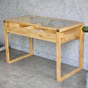 โต๊ะเขียนแบบไม้เนื้อแข็งทันสมัยพร้อมท็อปกระจกขนาด 120x60 ซม. สำหรับใช้ในสำนักงานหรือห้องนอน - Product Image 5