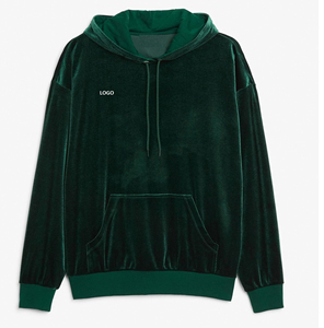 Winter Fall Blank 100% Cotton <b>Velour</b> Hoodies Thermal Pullover Sweatshirts Embroidery Logo Custom Hooded Velvet <b>Hoodie</b> for Men - Product Image 2