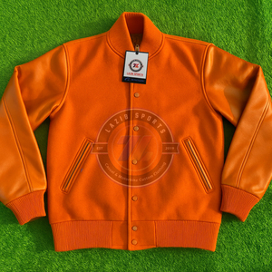 Veste universitaire de haute qualité en laine douce pour adultes et enfants avec manches en cuir de vache véritable durable - Product Image 2