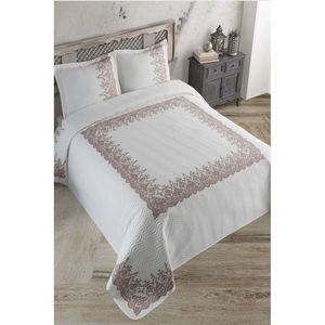 Cubrecama de Encaje Beige, Acolchado de Lujo con Patrón Floral, Tamaño Personalizado (Individual, Queen, King) para Verano, para Hogar y Hotel, Hecho de Poliéster - Product Image 1