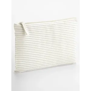 Pochette de rangement pour articles de toilette en coton biologique rayé, écologique et minimaliste - Product Image 4
