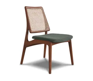 סיטונאי באיכות גבוהה יוקרה מודרנית בציר כיסא פינת אוכל ריהוט בעבודת יד עץ קש כיסא אוכל מרופד