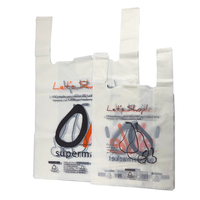 Sacs à provisions recyclés PE Sacs à provisions jetables écologiques personnalisés Singlet T-shirt Sacs en plastique réutilisables en gros pour les magasins