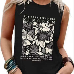 Débardeurs sans manches pour femmes 2025 été Blouses décontractées t-shirts graphiques coupe ample col rond vacances tenues chemises - Product Image 4